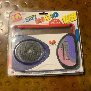 Vintage 90's Portable Radio mini boom box New vibrant.colors